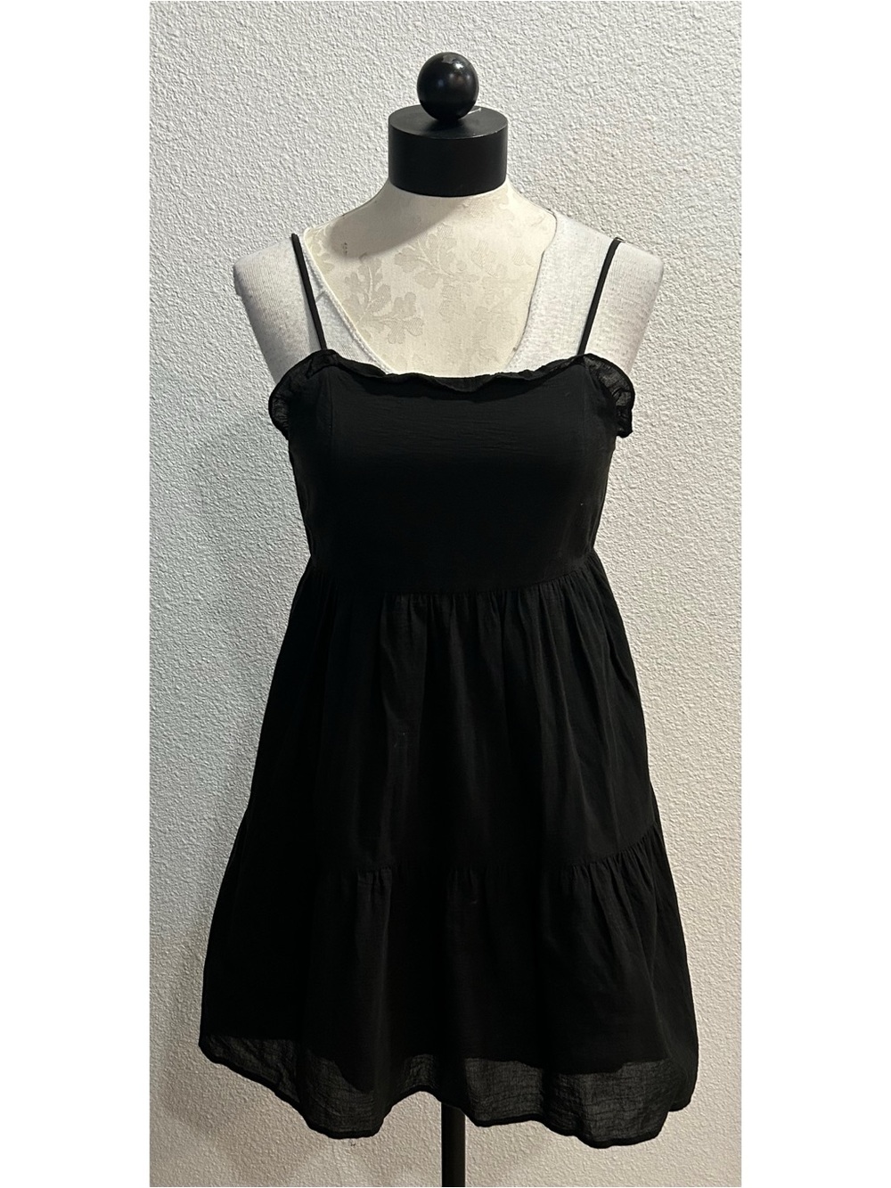 Wild Fable Women’s Black Tiered Cami Mini Dress Sz XS Lightweight Casual Ruffle